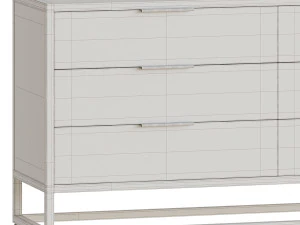 Oxford Black 6-Drawer Dresser 3D Model