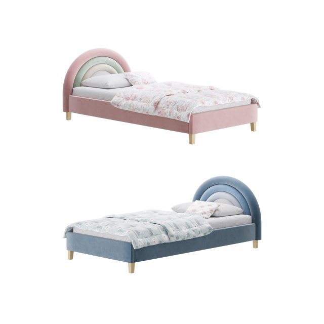Rainbow Kids Bed 3D Model .c4d .max .obj .3ds .fbx .stl .blend 