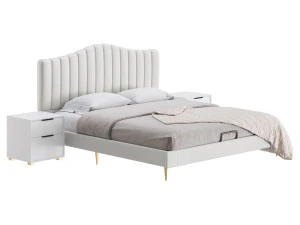 Soild Wood Bed with Camelback Panel Headboard 3D Model