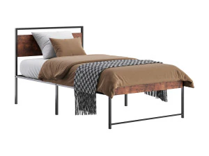 Topeakmart Rustic Metal Bed 3D Model