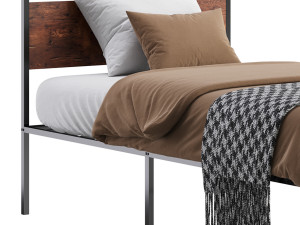 Topeakmart Rustic Metal Bed 3D 模型