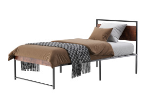 Topeakmart Rustic Metal Bed 3D 模型