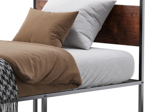 Topeakmart Rustic Metal Bed 3D Model