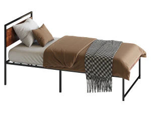 Topeakmart Rustic Metal Bed 3D Model