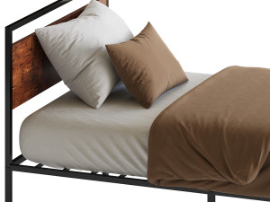 Topeakmart Rustic Metal Bed 3D 模型