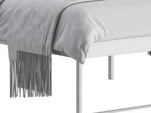 Topeakmart Rustic Metal Bed 3D Model