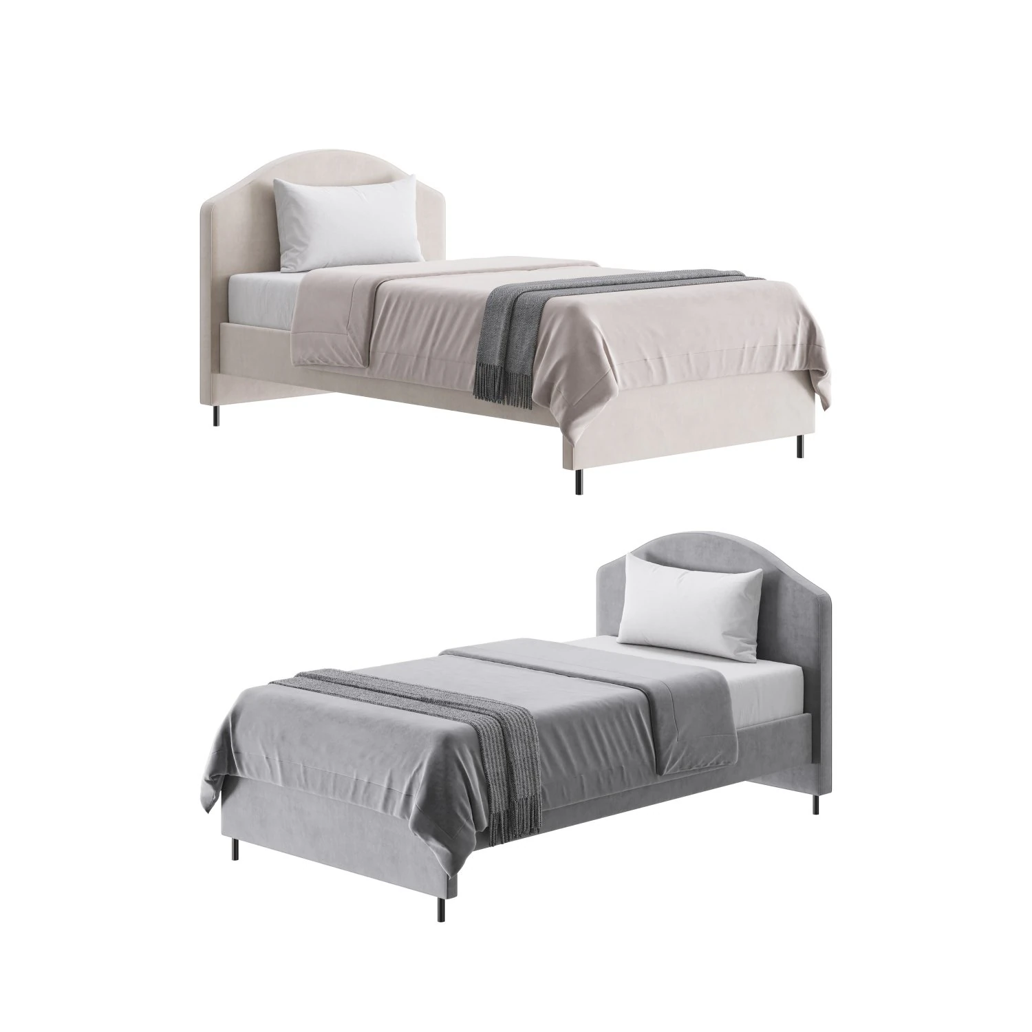 Upholstered bed 3D Model .c4d .max .obj .3ds .fbx .stl .blend 
