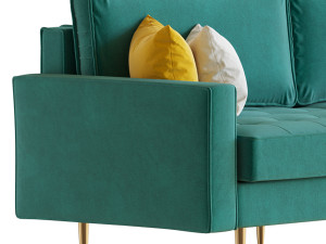 Velvet Fabric Sofa Couch Modelo 3D