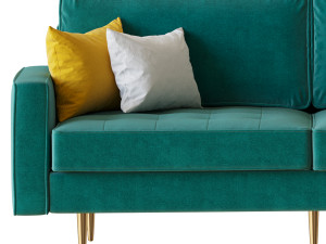 Velvet Fabric Sofa Couch Modelo 3D
