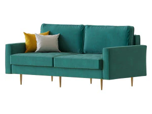Velvet Fabric Sofa Couch 3D Model