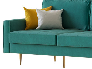Velvet Fabric Sofa Couch Modelo 3D