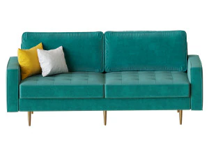 Velvet Fabric Sofa Couch 3D Model