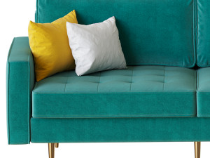 Velvet Fabric Sofa Couch Modelo 3D