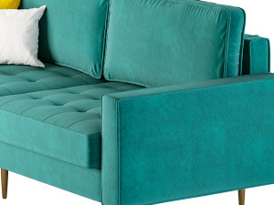 Velvet Fabric Sofa Couch Modelo 3D