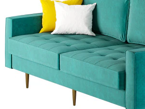 Velvet Fabric Sofa Couch 3D Model