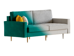 Velvet Fabric Sofa Couch Modelo 3D