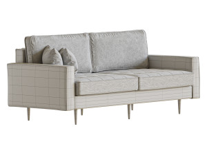 Velvet Fabric Sofa Couch Modelo 3D