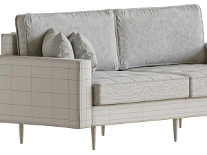 Velvet Fabric Sofa Couch 3D Model