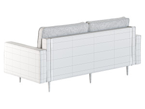 Velvet Fabric Sofa Couch Modelo 3D