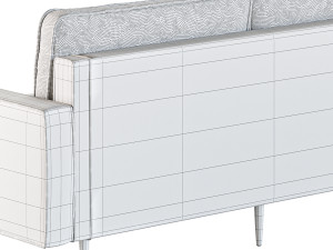 Velvet Fabric Sofa Couch Modelo 3D