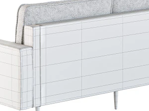 Velvet Fabric Sofa Couch 3D Model