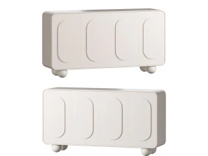 Тумба Credenza з масиву та виготовленого білого дерева 3D Модель