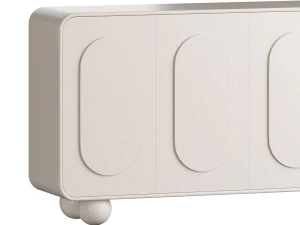 White Solid and Manufactured Wood Sideboard Credenza 3D Model