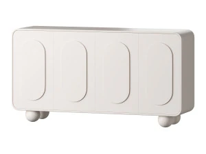 White Solid and Manufactured Wood Sideboard Credenza 3D Model
