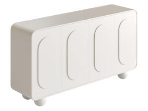 White Solid and Manufactured Wood Sideboard Credenza 3D Model
