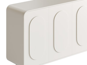 White Solid and Manufactured Wood Sideboard Credenza 3D Model