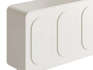 White Solid and Manufactured Wood Sideboard Credenza 3D Model