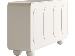 White Solid and Manufactured Wood Sideboard Credenza 3D Model