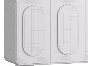 White Solid and Manufactured Wood Sideboard Credenza 3D Model