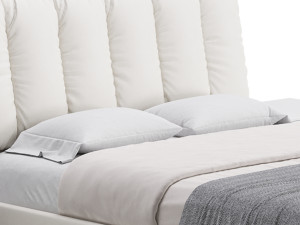 White Modern Twin Bed Modello 3D