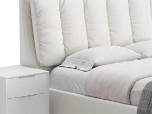 White Modern Twin Bed Modello 3D