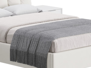 White Modern Twin Bed Modello 3D