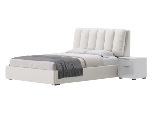 White Modern Twin Bed Modello 3D