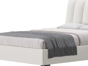 White Modern Twin Bed Modello 3D