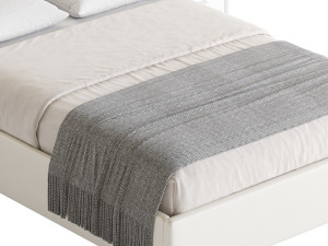 White Modern Twin Bed Modello 3D