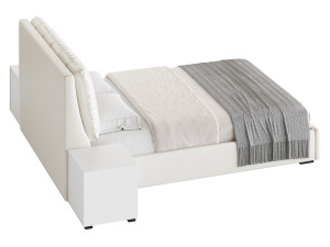 White Modern Twin Bed Modello 3D