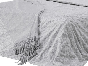 White Modern Twin Bed Modello 3D