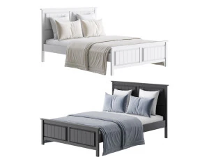 Drewniana rama łóżka Woodbridge Model 3D