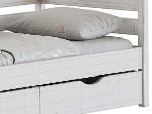 Alina bed with drawers 3D 모델