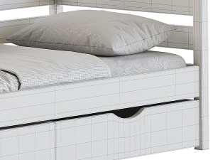 Alina bed with drawers 3D Model