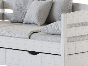 Alina bed with drawers 3D 모델