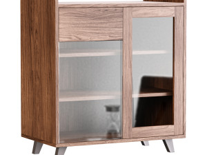 Asian Brown Wood Sideboard Modello 3D