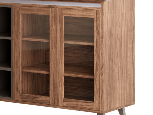 Asian Brown Wood Sideboard Modello 3D