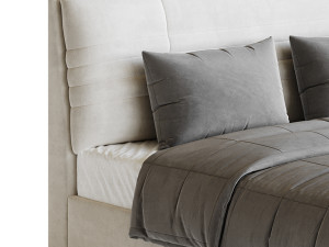 Beige Upholstered Modern Headboard Modèle 3D