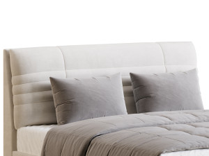 Beige Upholstered Modern Headboard Modèle 3D