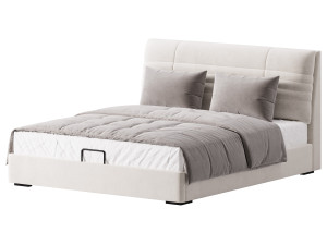 Beige Upholstered Modern Headboard Modèle 3D